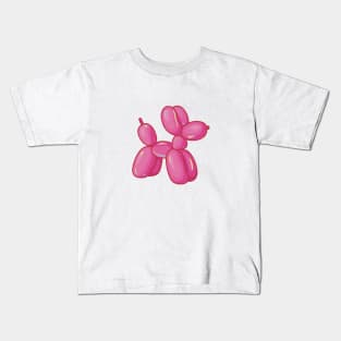 Pink Balloon Dog Animal Kids T-Shirt